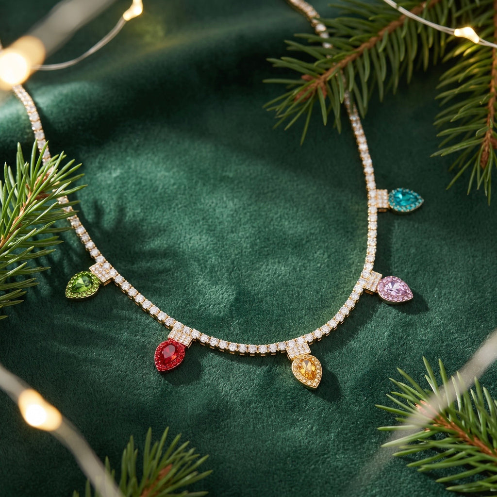 Crystal Christmas Light Bulb Necklace