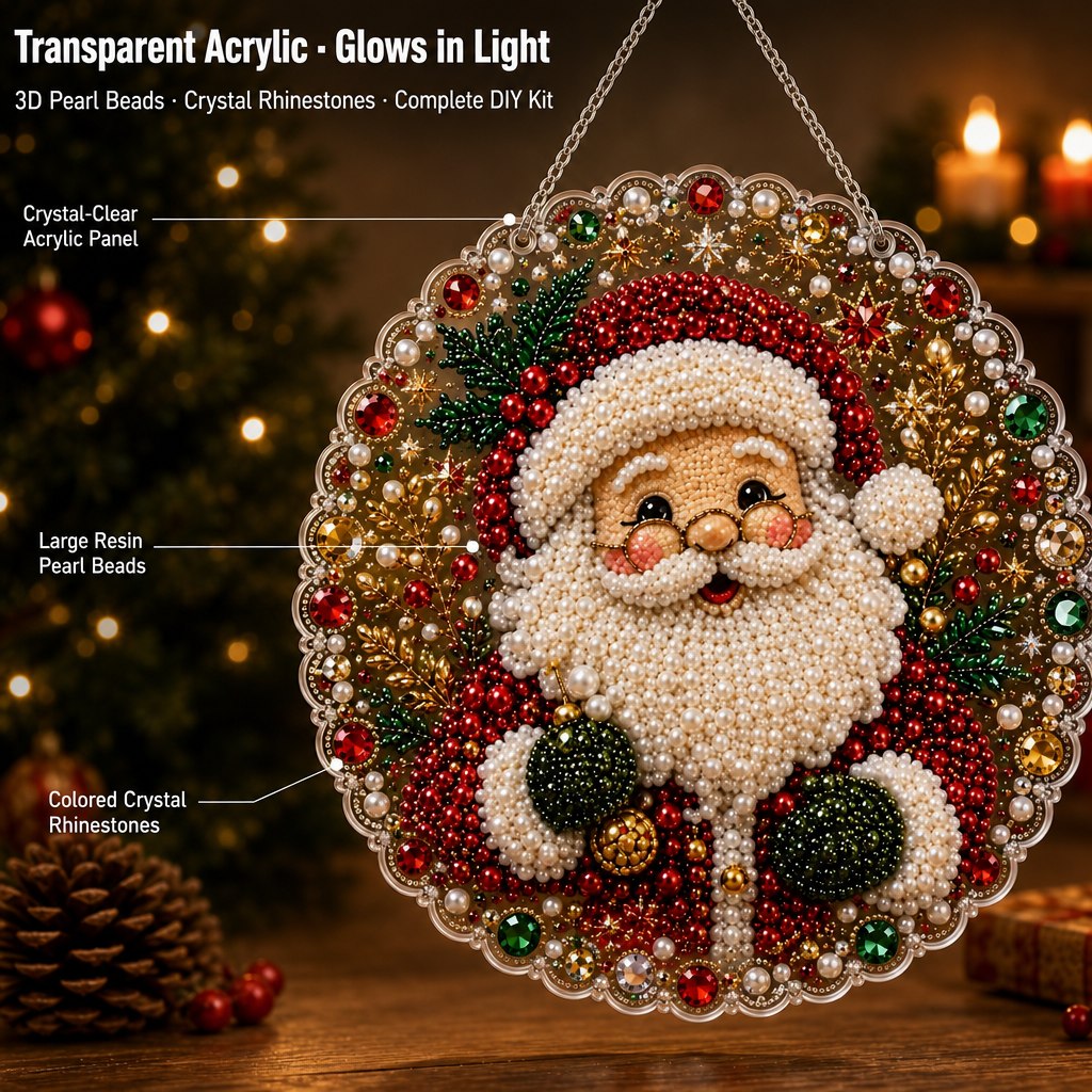 DIY Pearl Diamond Painting Christmas Ornament Kit