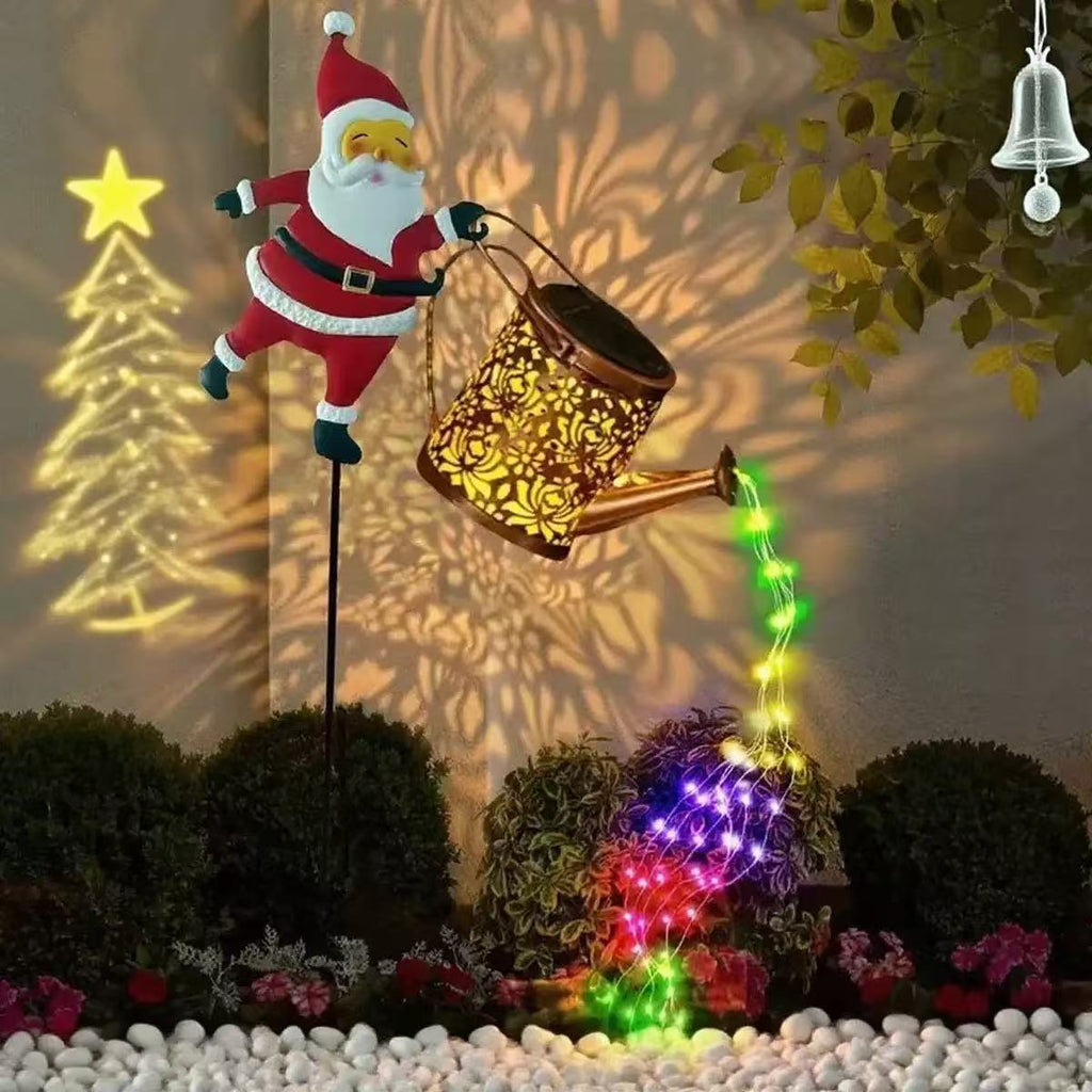 Santa garden light with fairy lights