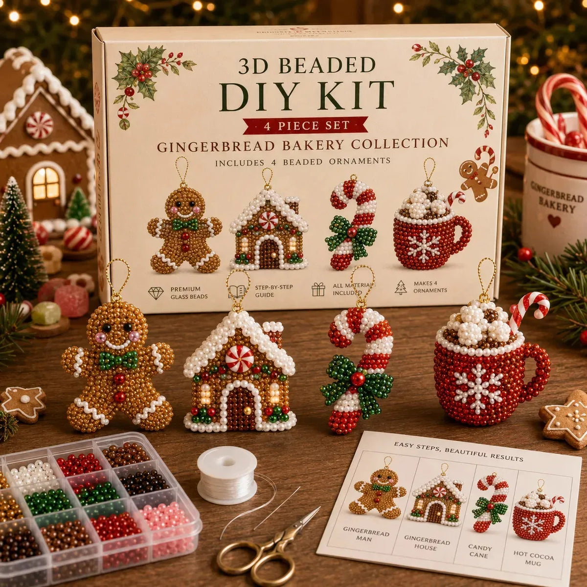Gingerbread Treats 3D beaded DIY kit