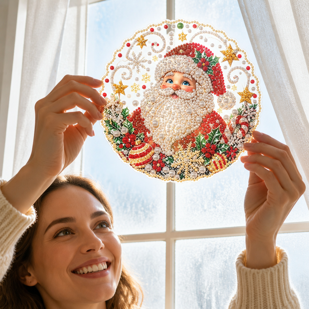 Acrylic diamond painting Christmas ornament