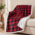 Red & Black Plaid Sherpa Fleece Christmas Blanket