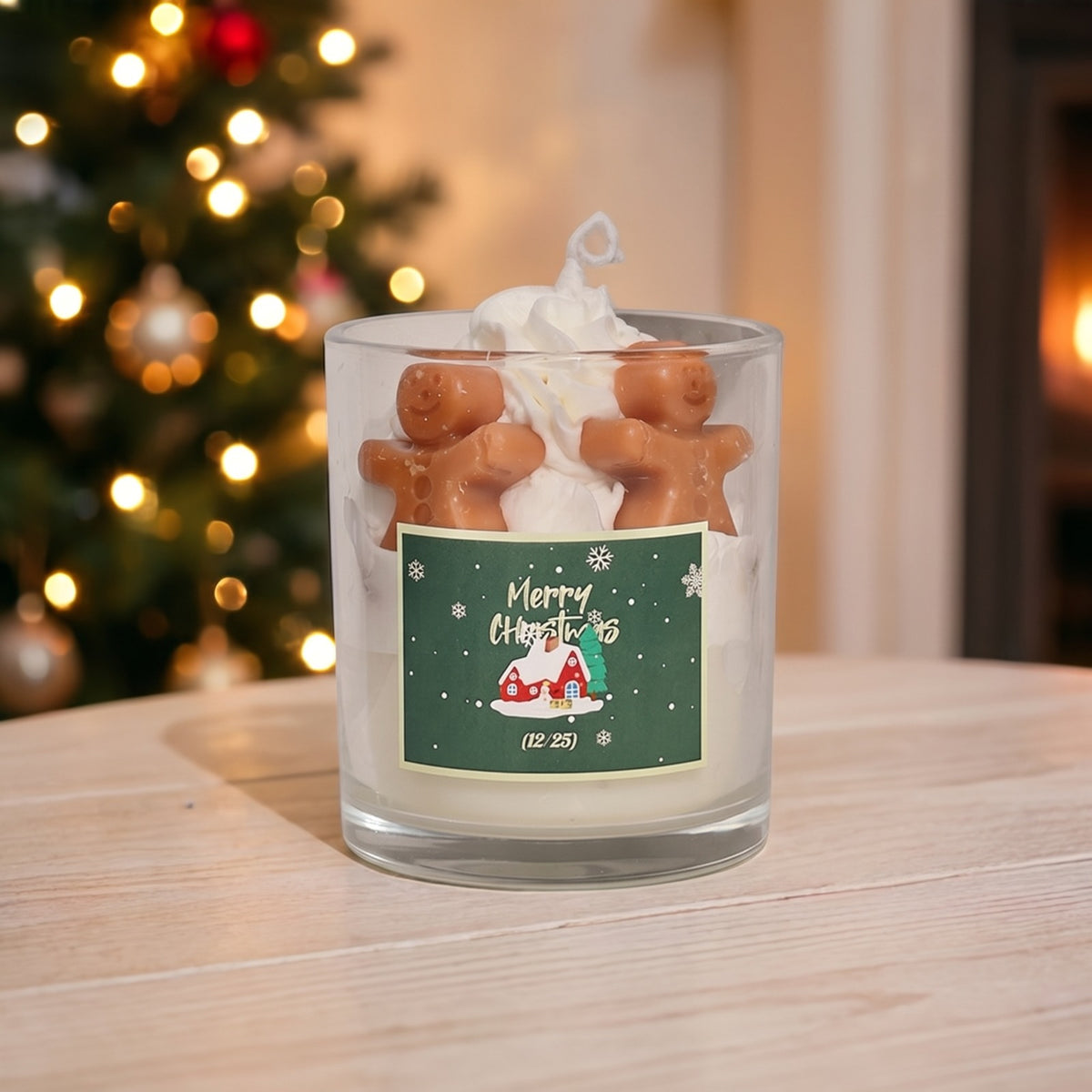 Christmas Whipped Cream Scented Candle in Glass Jar