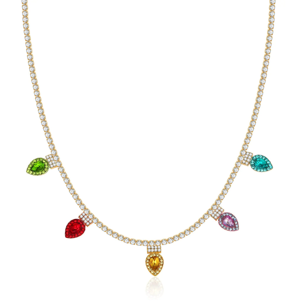 Crystal Christmas Light Bulb Necklace