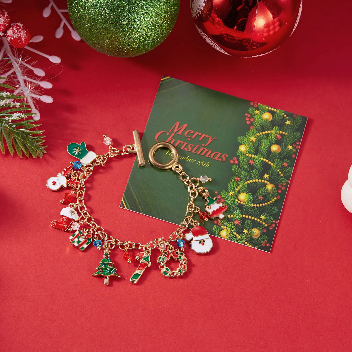 Festive Christmas Charm Bracelet