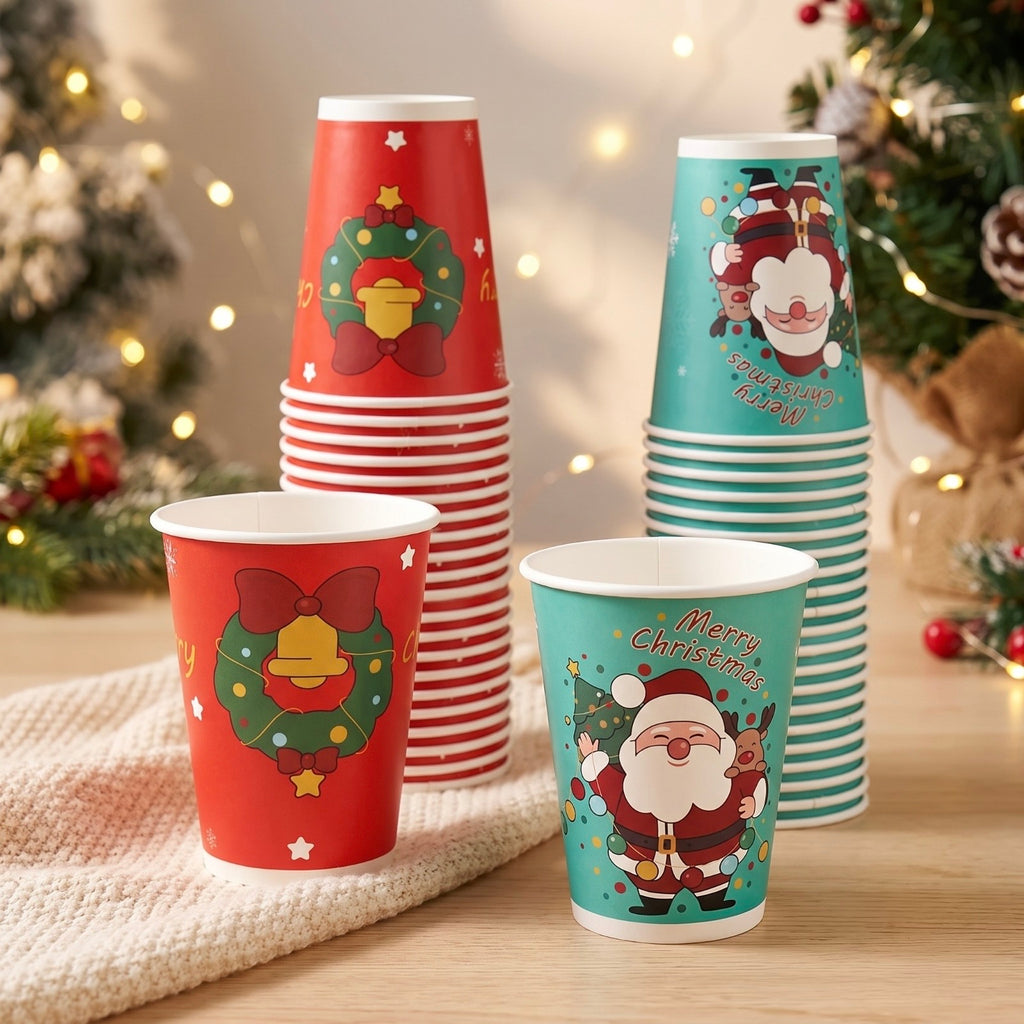 Christmas Paper Cups for Coffee and Cocoa (42 Count)